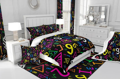 Erosebridal Chemistry Bedding Set Chemical Equation Comforter Cover for Kids Boys,Science Students Duvet Cover Test Tube Microscope Chemical Equipment Bed Set Full,Science Educational Dorm Room Decor