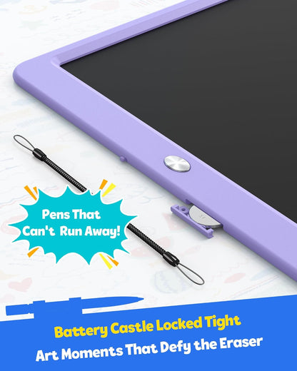 TEKFUN LCD Writing Tablet for Kids, 10-inch Coloring Drawing Pad, Mess Free Doodle Board, Airplane Travel Toys for Boys and Toddlers, Road Trip Essentials, Gifts for 3 4 5 6 7 8 Year Old Girls(Blue)