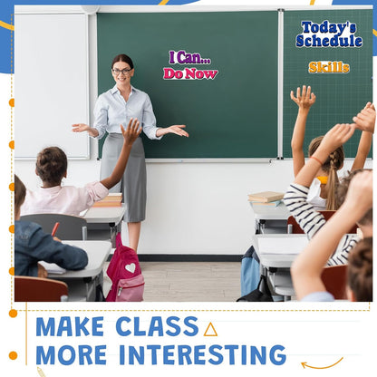 16 Pcs Classroom Schedule Magnets Reusable Today's Schedules Magnetic Course Labels with Dry Erase Blank Magnetic Labels for Bulletin Board Whiteboard Homeschooling (Course Schedules)