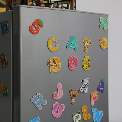 EHR Magnetic Letters, Colorful ABC Animal Alphabet Fridge Magnets, Suitable for Toddlers Aged 3 4 5 (Uppercase Letter)