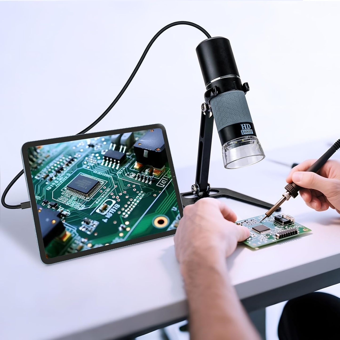 4K WiFi Microscope for iPhone Android PC, 50-1000X USB Digital Microscope Wireless Super HD Endoscope Camera Compatible with All Cellphones iPad Android Tablet Windows Mac Chrome Linux