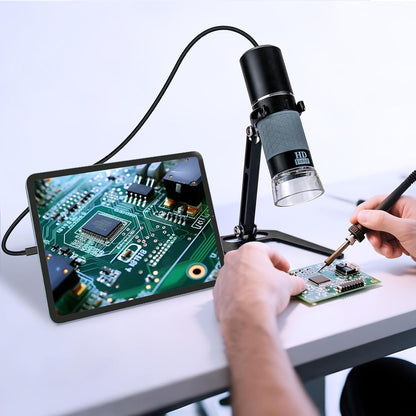 4K WiFi Microscope for iPhone Android PC, 50-1000X USB Digital Microscope Wireless Super HD Endoscope Camera Compatible with All Cellphones iPad Android Tablet Windows Mac Chrome Linux