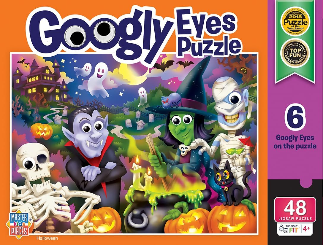 MasterPieces – 48 Piece Jigsaw Puzzle for Kids 4+ Years, Pets with Googly Eyes, Educational and Fun Game, Gift Idea for Children, 19" x 14