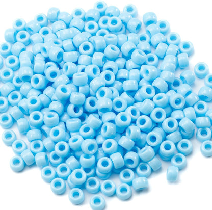 Gxueshan 1000 Pcs Acrylic Black Pony Beads 6x9mm Large Hole Pen Hair Kandi Beads Bulk for Friendship Bracelet Necklace Jewelry Making Earring Braiding Kit