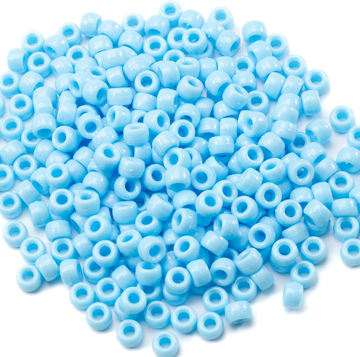 Gxueshan 1000 Pcs Acrylic Black Pony Beads 6x9mm Large Hole Pen Hair Kandi Beads Bulk for Friendship Bracelet Necklace Jewelry Making Earring Braiding Kit