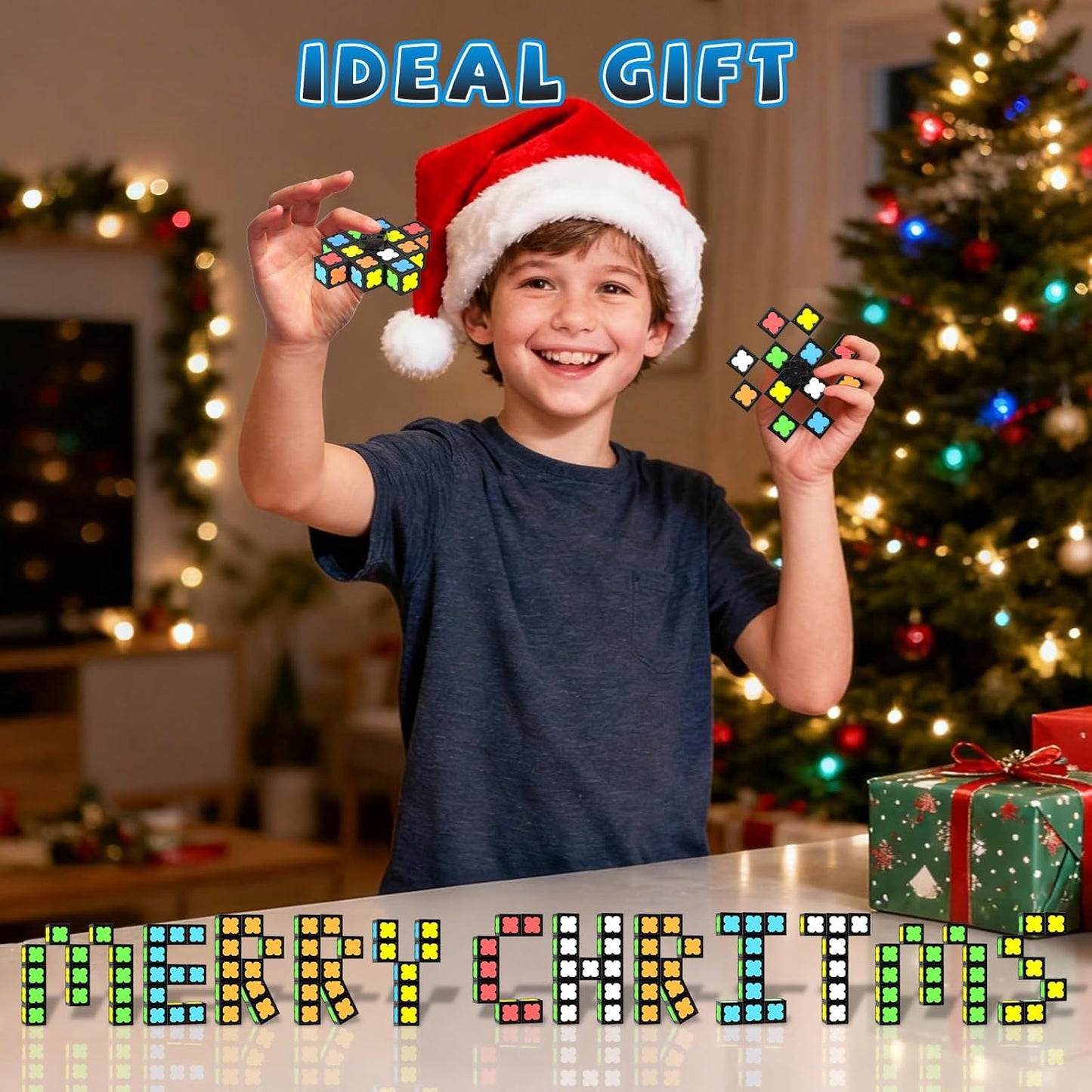Magnetic Fidget Spinner Mini-38 Blocks, Glow Magnet Cube & Transformable Fidget Spinner & Infinity Cube & 3x3x3 Cube-4 in 1 Toy, STEM Building Tiles Stress Relief Sensory Gift for Kid Boy Girl Adult