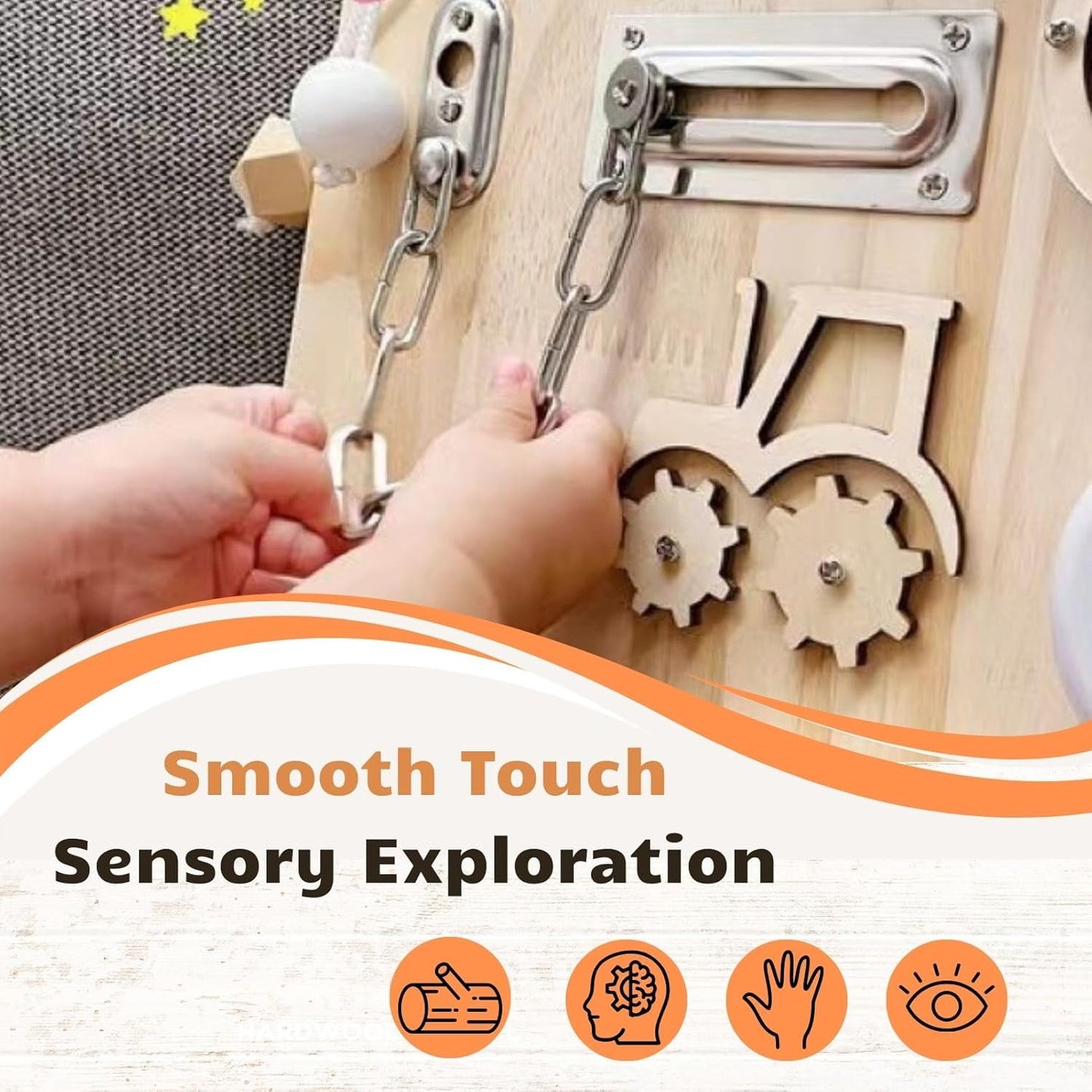 5 Pieces Busy Board DIY Accessories for Toddlers - Sensory Board Parts - Latch- Door Chain - Lock with Key -Gate Hook- Montessori l Toys - Early Development Items