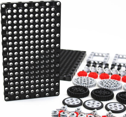 496 Pcs Technical Parts Building Blocks Gears Axle Pin Connector Compatible with Major Brand Toy Technical Cam Worm Cogs Gears Steering Parts Differential Engine Kit MOC Pieces for Replacement