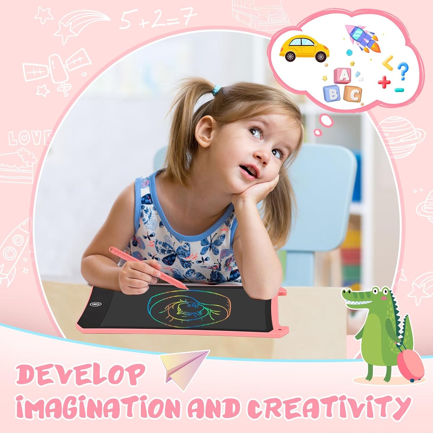EooCoo Toddler Boy Toys, Kids Gifts, 10 Inch LCD Writing Tablet, Drawing Pad, No Mess Coloring Books for Kids, Travel Games, Gifts for Boys 4-6, Educational Toys for 3 4 5 6 7 Years Old Boys and Girls