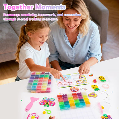 Liangding Fuse Beads Kit for Girls Ages 6+ – 4400 Pcs 5mm Beads in 32 Colors with Spray Bottle, Puzzle Guide, Clamps & Chains | Creative DIY Arts & Crafts Gift