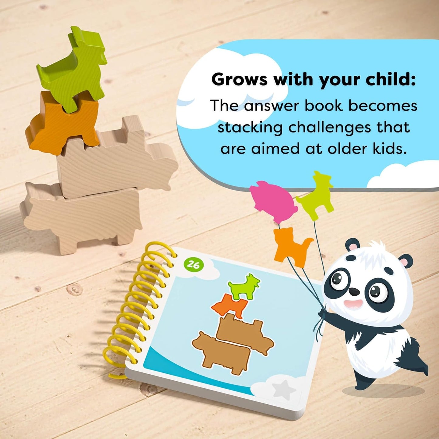 HABA Bao's Cloudland Wooden Logic Puzzle & Stacking Game – STEM Challenges for Ages 3+