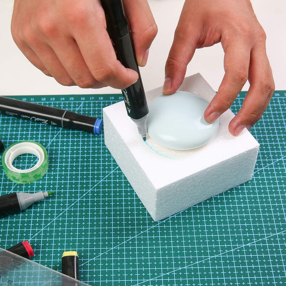 Crafare Craft Foam Blocks 10X10X4 Inch Polystyrene Squares Foam Block for Crafting for Arts School Projects Sculptures Floral Arrangements Modeling and Centerpieces