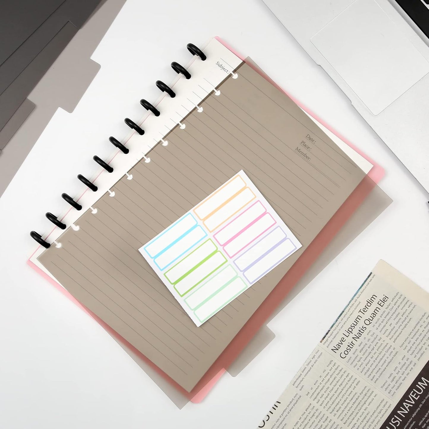 Discbound Notebook Refills for 11 Discs Notebooks 8.6 in x 12 in Letter Size 120 Sheets Multi-Subject Project Lined Pages Customizable Removable Pages(100 GSM) Heavyweight Planing Paper