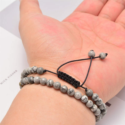 NCB 100pcs Original Natural Stone Beads Gemstone Round Loose Beads 6mm 8mm 10mm (Blue Aventurine, 6mm 100Beads) - Colors B