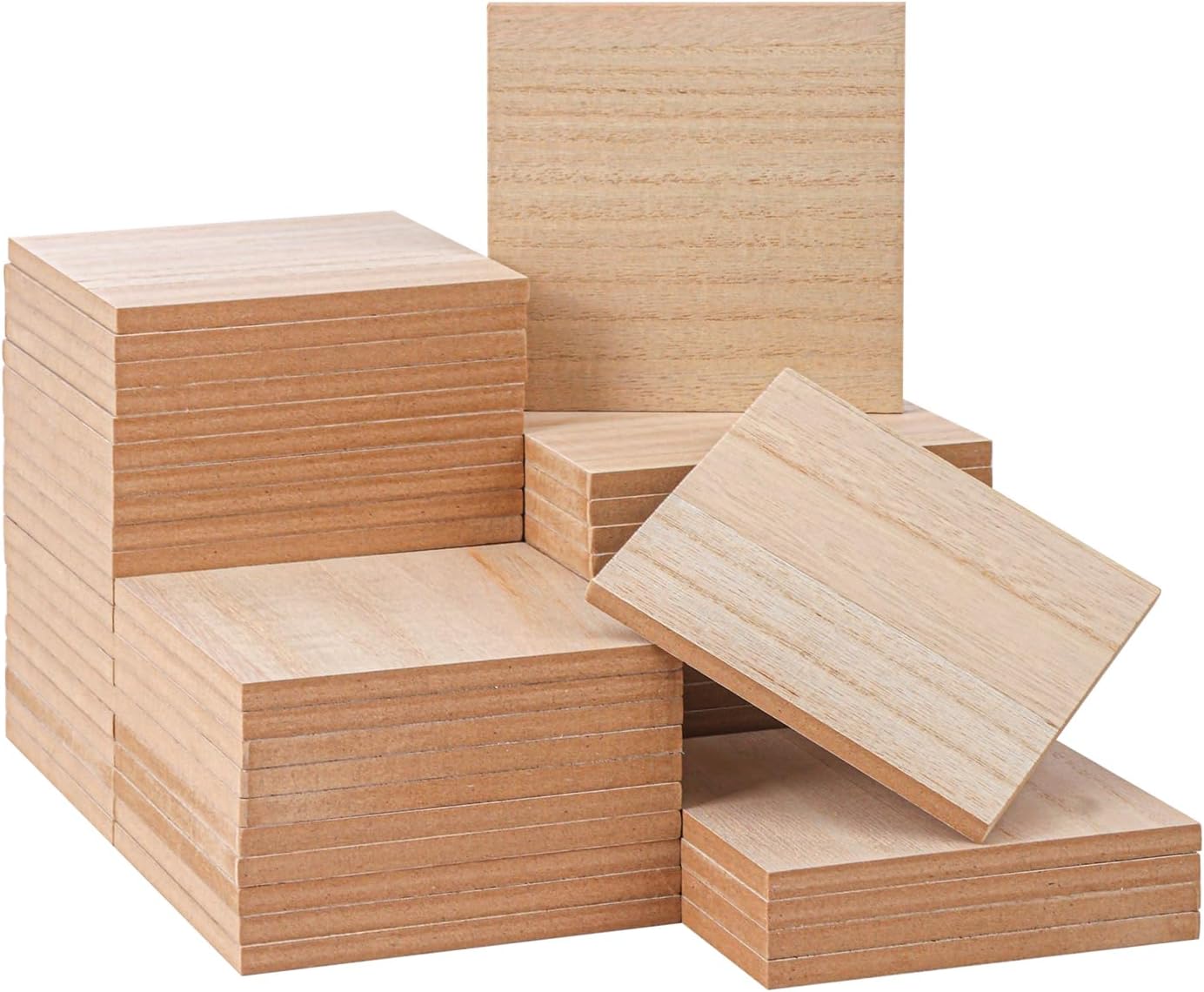 10 Pack Unfinished MDF Wood Rectangle Blocks, 3 x 10 Inch Wooden Blocks for Crafts, DIY Projects, and Custom Decor