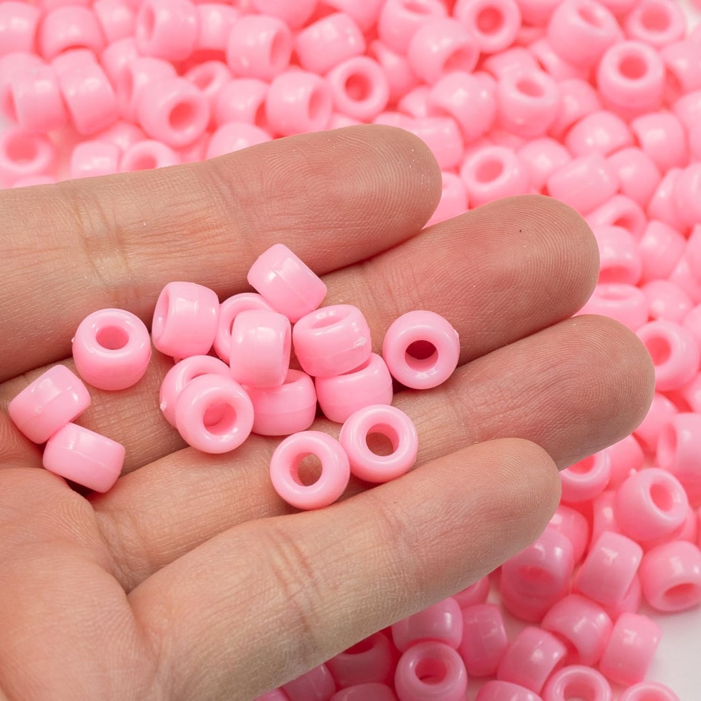 Gxueshan 1000 Pcs Acrylic Black Pony Beads 6x9mm Large Hole Pen Hair Kandi Beads Bulk for Friendship Bracelet Necklace Jewelry Making Earring Braiding Kit