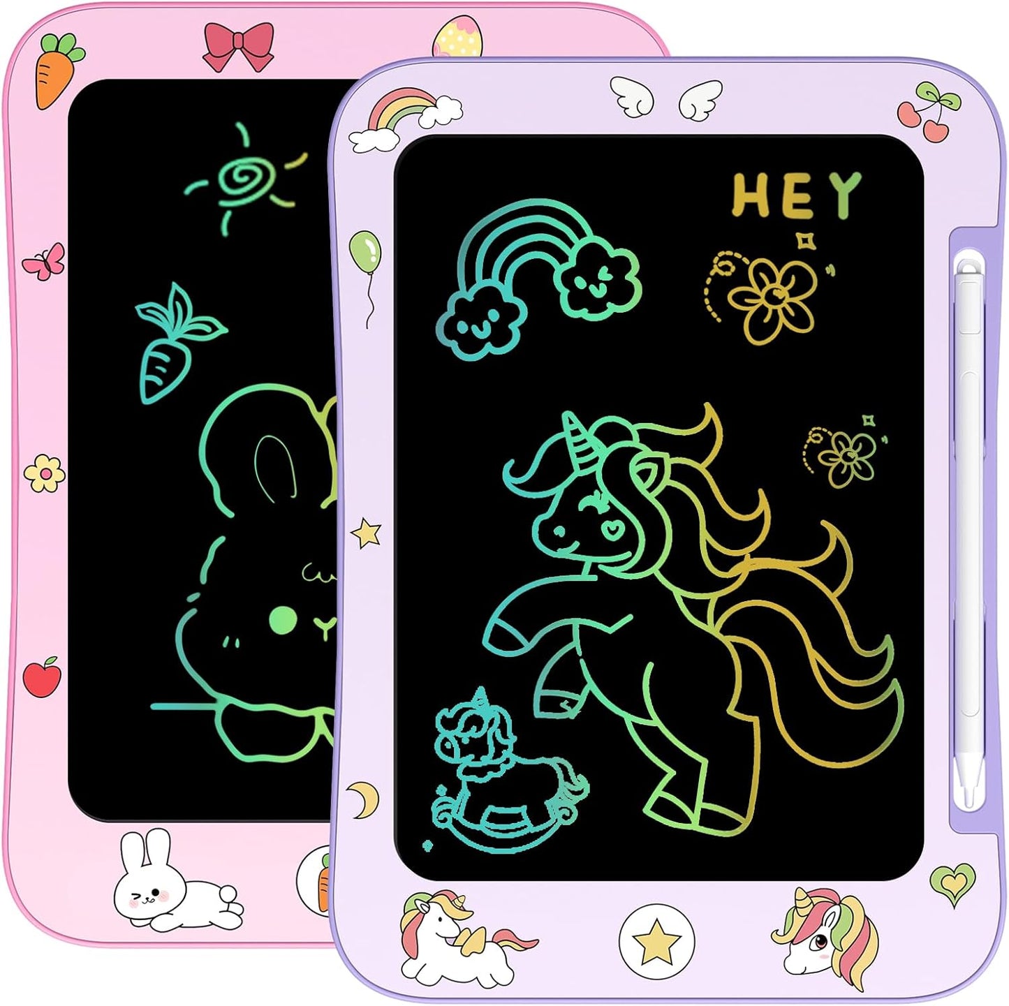 Genialba LCD Writing Tablet for Kids, Colorful Screen Drawing Board for 3-7 Year Old Boys & Girls - Educational Toys for Birthday & Christmas (Penguin)