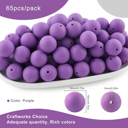 65Pcs 19mm Silicone Beads for Keychain Making Bracelet Necklace, Bulk Round Silicone Beads for Pens（Christmas Green） - Colors B