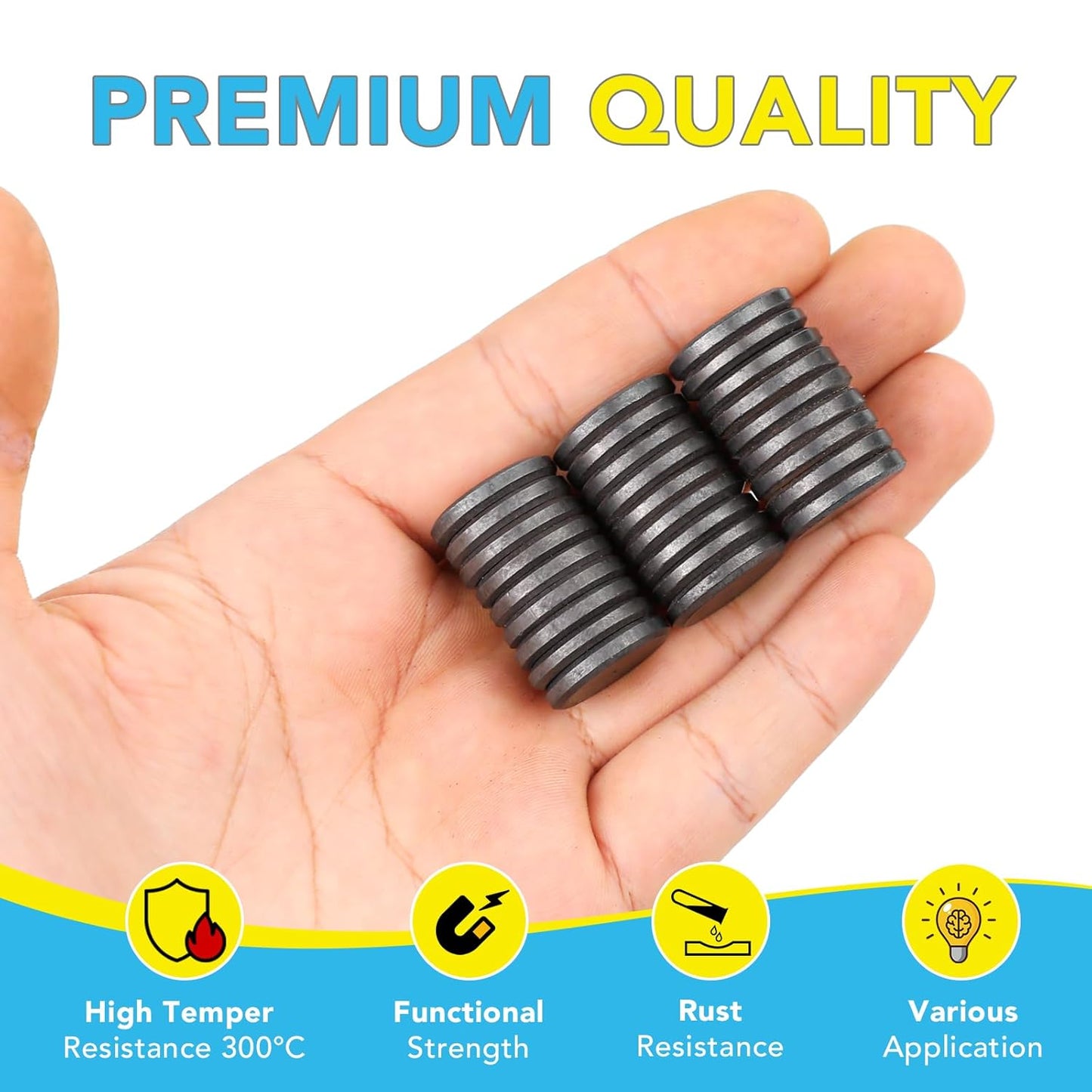 TRYMAG 55 Pack Magnets for Crafts with Adhesive Backing, 1 Inch (25mm) Ceramic Magnets Small Magnet Round Disc for Refrigerator Button DIY Cup Tiny Magnet Craft Hobbies, Science Projects