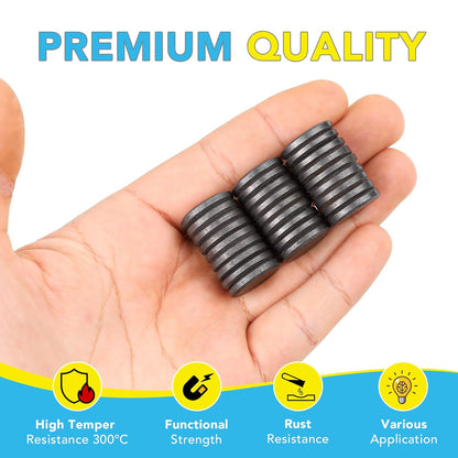 TRYMAG 55 Pack Magnets for Crafts with Adhesive Backing, 1 Inch (25mm) Ceramic Magnets Small Magnet Round Disc for Refrigerator Button DIY Cup Tiny Magnet Craft Hobbies, Science Projects