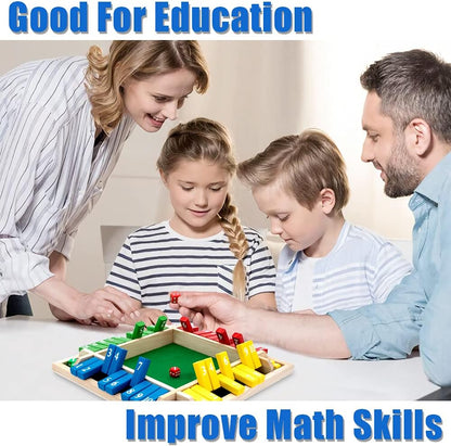 Nicecho Shut The Box Dice Game,2-4 Player Family Wooden Board Table Math Games for Adults and Kids, 8 Dices Classics Games for Classroom,Home,Party or Pub