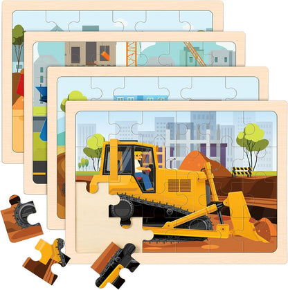 Puzzles for Kids Ages 4-6, 4 Packs Wooden Animals Jigsaw Puzzles for Toddlers Ages 3-5, Preschool Educational Puzzles Boards Toys Gifts for 3 4 5 6 Boys Girls