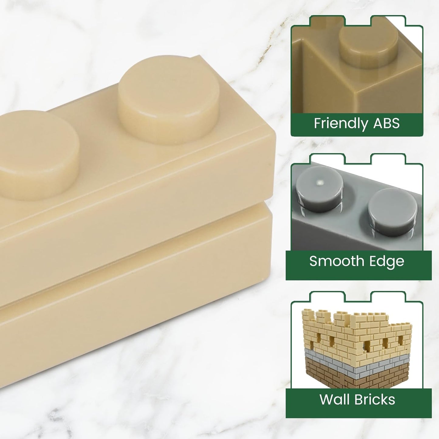Classic Base Plates Compatible with Bricks & Baseplates, 10"x 10" and 10"x 5" Building Base Combo Set, Thick Boards Base Plates Can Be Used to Build Double Layer Buildings - 3pcs
