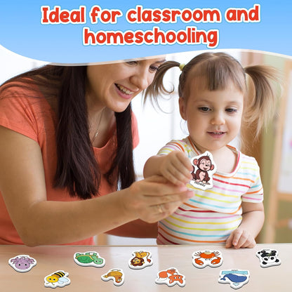 Kasfalci CVCC & CCVC Word Games, 50 Magnetic Foam Objects Fridge Magnets for Kids, Speech Therapy Toys for Toddler, Learn to Read Spelling Reading Learning Phonics for Preschool Kindergarten Classroom