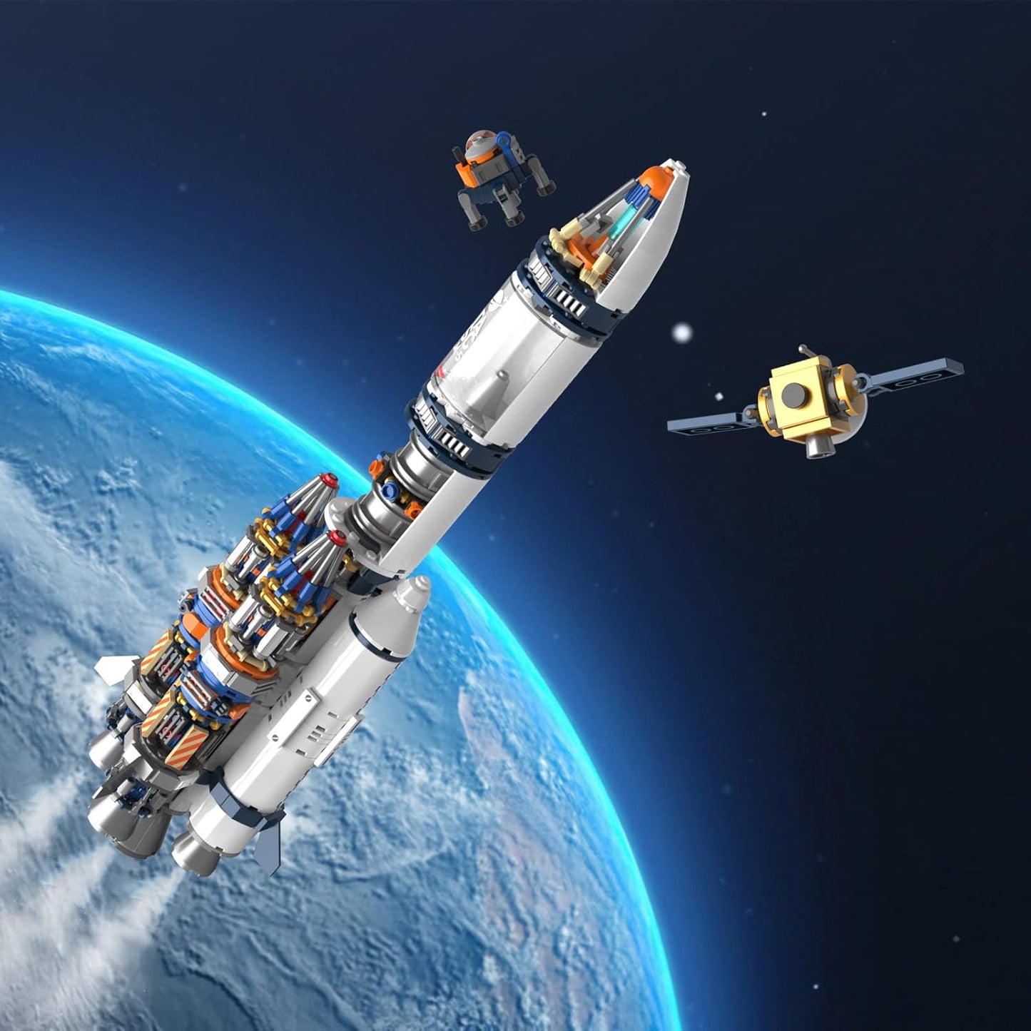 JMBricklayer Space Telescope Building Sets for Adults, Cool Space Planet Building Toys with Lights 70009, Space Exploration Telescope Model Kits for Adult, Ideal Gift for Space Lovers, Kid 14+(995PCS)