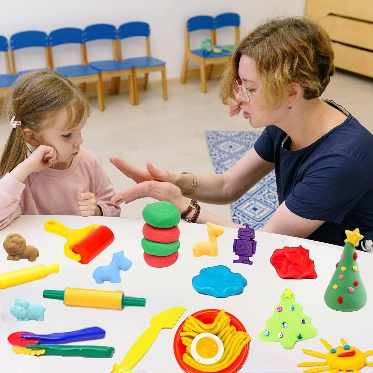 Unleash Creativity with 6 Unique Dino Molds Dough Toys Dough Accessories Set.Ideal as a Gift for Kids Aged 3-4-8 Years