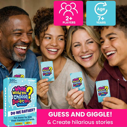 QUOKKA Board Games for Kids 8-12 – Family Games for Kids and Adults – What Would You Choose – 500+ Questions – Original Edition – Fun Card Game for Family Night