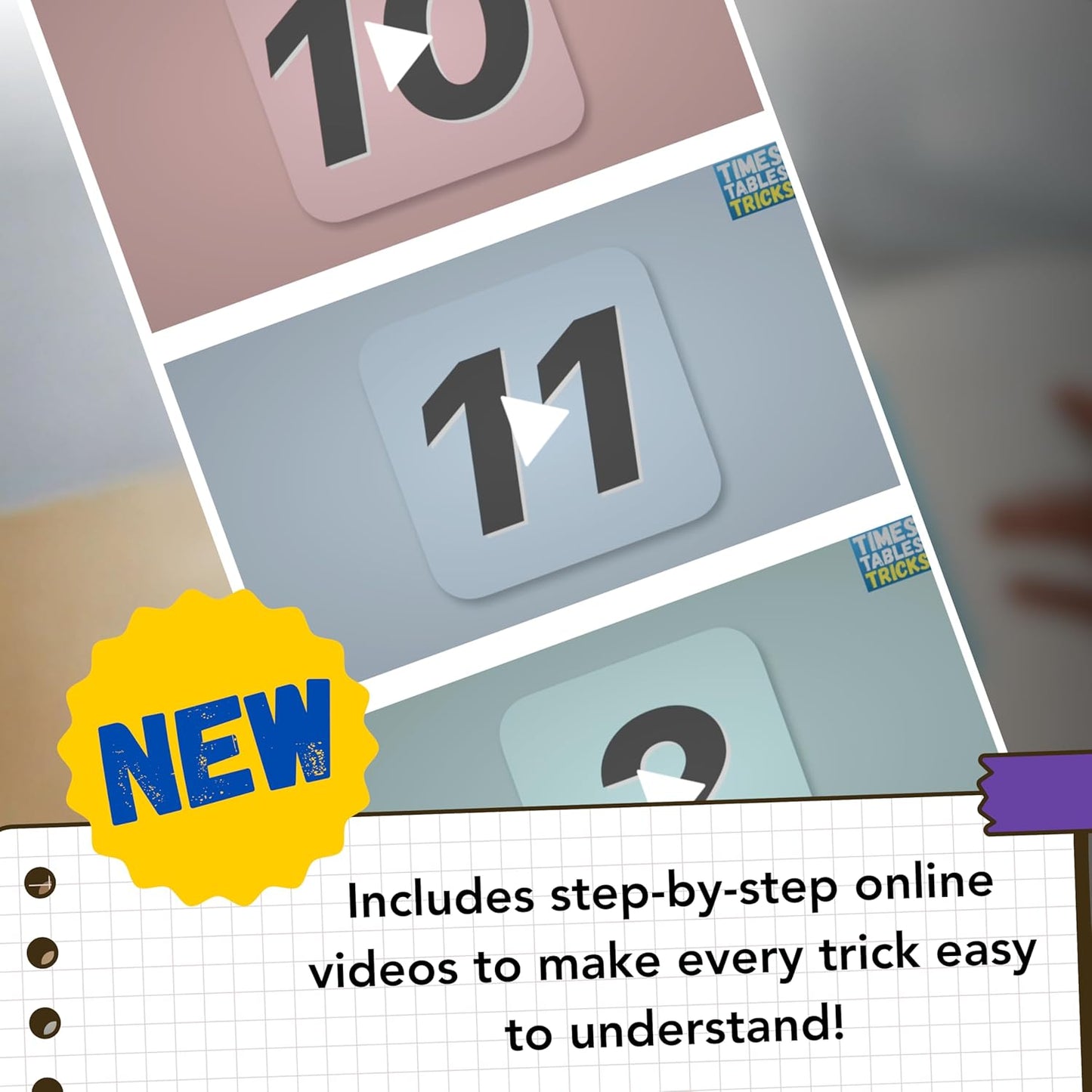 Times Tables Tricks – Fun Multiplication Flash Cards for Kids Ages 6–13 | Tips, Visual Aids & Strategies | Learn Multiplication Tables Fast | Educational Math Game