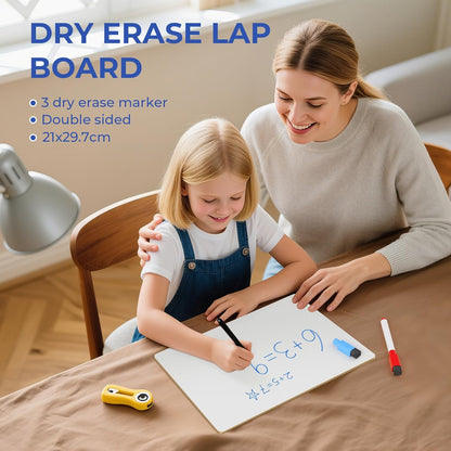 Nicpro Dry Erase Board with Lines 12 x 16 in, 2 Pack Kid Double Sided Lined White Board Dry Erase with 8 Pens, 2 Eraser, Small Learning Whiteboards for Kids, Students, Homeschool Essentials Supplies