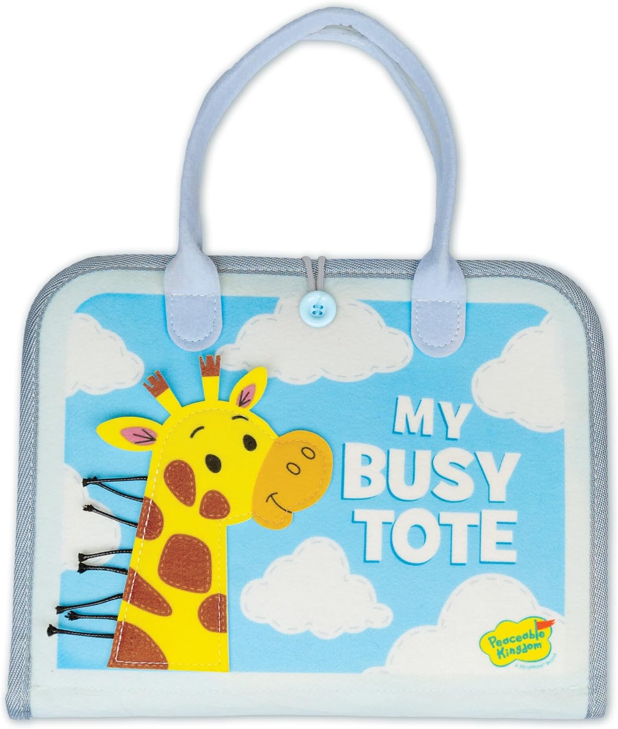 Peaceable Kingdom My Busy Tote – Soft Busy Book for Toddlers, Montessori-Inspired Sensory Learning Toy with 10+ Fine Motor Activities – Portable On‑the‑Go Activity Tote for Ages 18+ Months