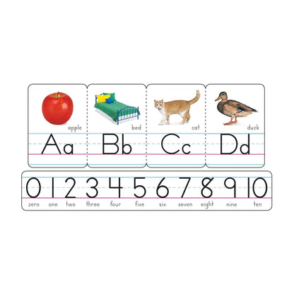 Trend Photo Alphabet Cards Zaner-Bloser Manuscript Bulletin Board Set, ABC Number Line, Classroom Decor