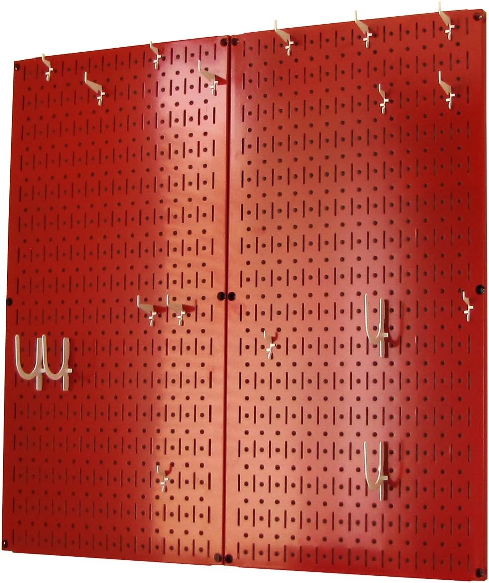Wall Control Kitchen Pegboard Organizer Pots and Pans Storage Rack Organization Kit with Green Pegboard and White Accessories