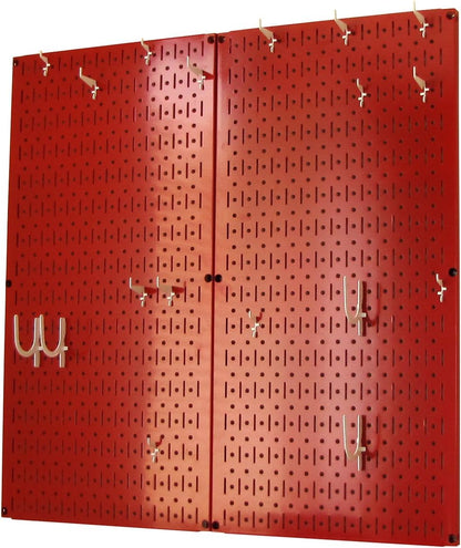 Wall Control Kitchen Pegboard Organizer Pots and Pans Storage Rack Organization Kit with Green Pegboard and White Accessories