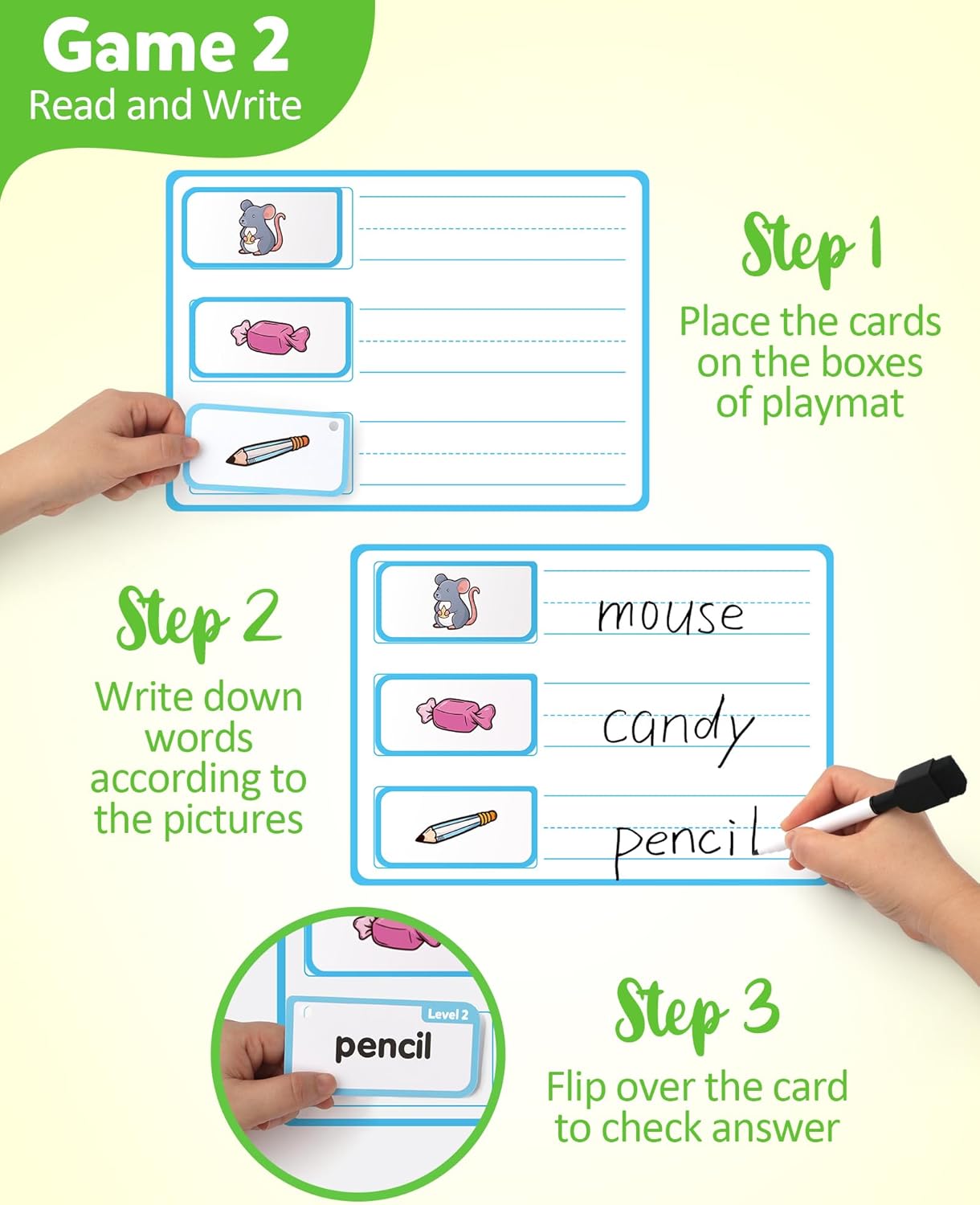 Coogam Search and Find Activity Cards for Kids, 220 Sign Words Dry Erase Busy Book Travel Games, Educational Montessori Toy Learning Flashcards for Kindergarten Preschool 3 4 5 Years Old Kids