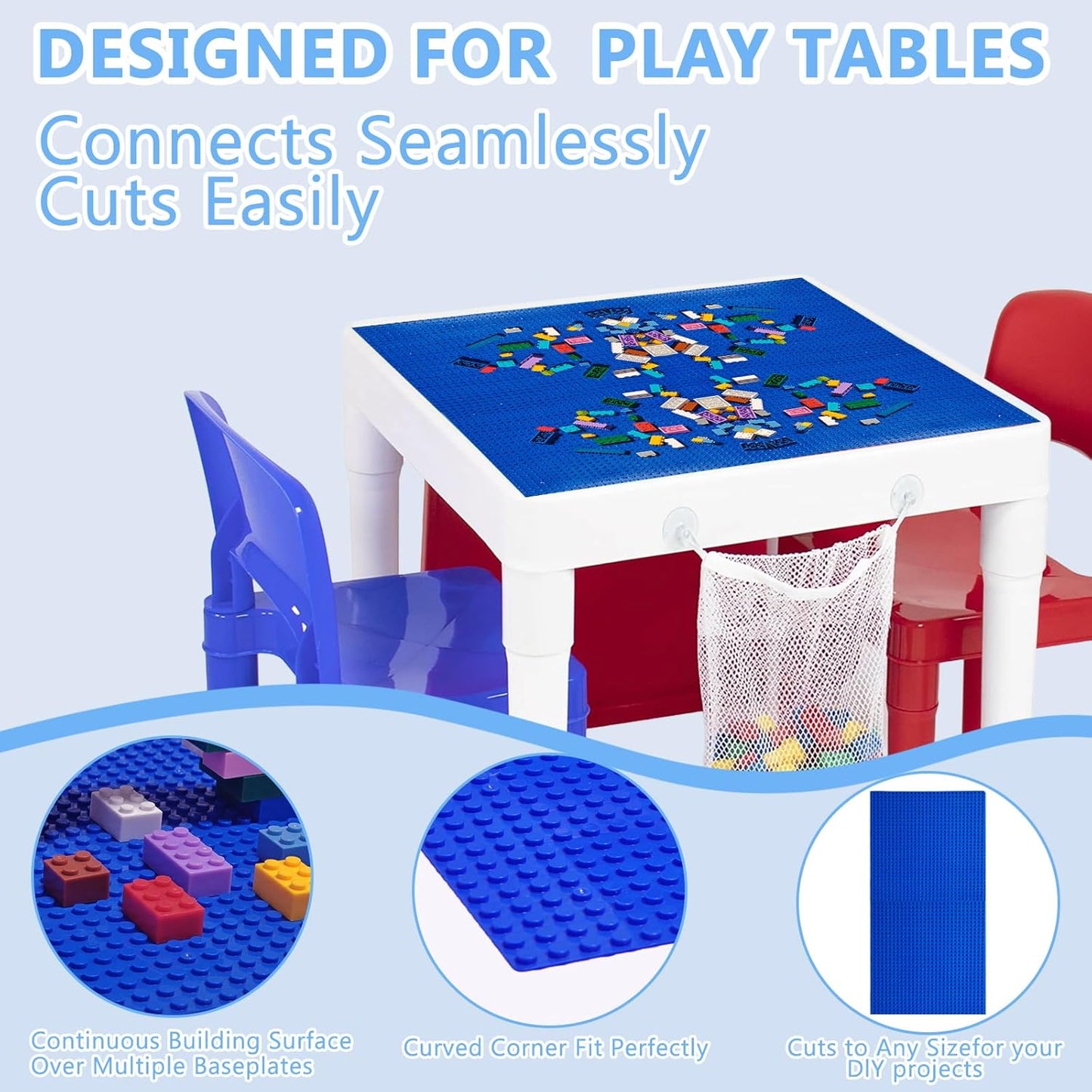 10"x10" Pack of 6 Classic Building Baseplates,Building Toy Base Boards to Build On, Brick Toy Builders Mat Compatiable with All Major Brands and Activity Table-Base plate for DIY Play (Gray)