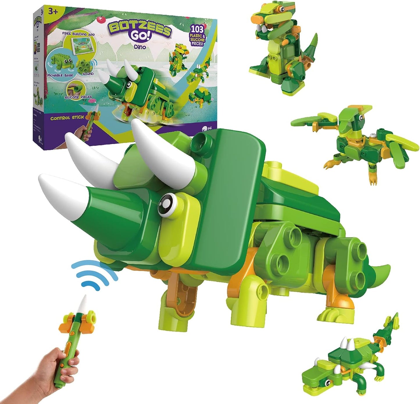 BOTZEES GO! Unicorn Robot for Kids - Building & Electric Remote Control STEM Learning Toy for Ages 3+, Girls - RC Magic Stick, App Based