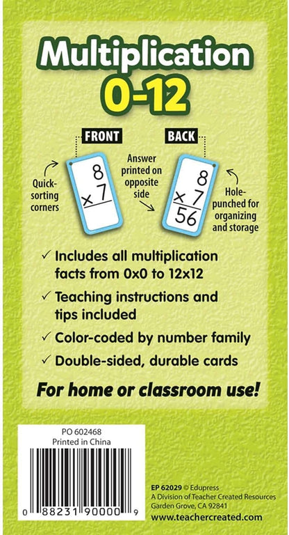 Teacher Created Resources Multiplication Flash Cards - All Facts 0-12 (TCR62029)