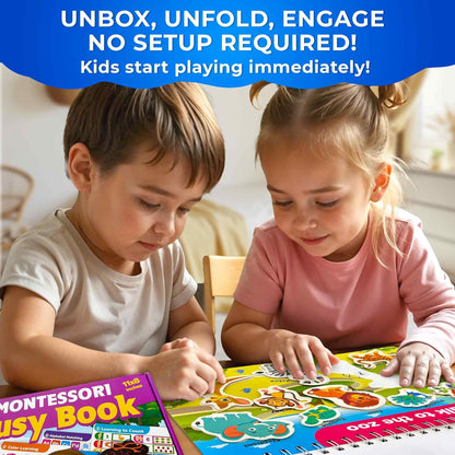 QUOKKA Montessori Busy Book for Toddlers 1-3 - Pre K Kids Learning Activities for Homeschooling - My Preschool Busy Book for Ages 3-5 - 15 Kids Educational Activities 2-4 Years