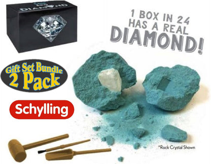 Schylling Chip Away Science Digs Gold & Diamond Gift Set Bundle - 2 Pack