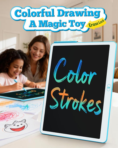 Bravokids Toys for 3-6 Years Old Girls Boys, LCD Writing Tablet 10 Inch Doodle Board, Electronic Drawing Pads, Educational Birthday Gift for 3 4 5 6 7 8 Years Old Kids Toddler (Blue)