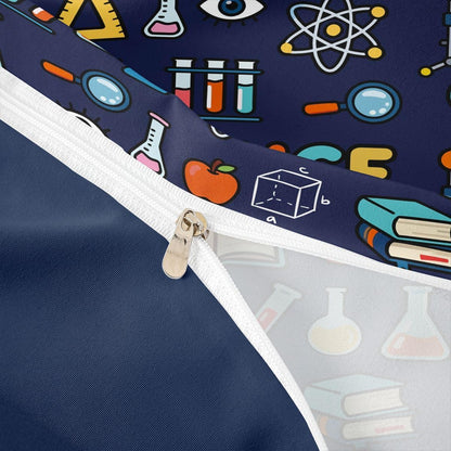 Erosebridal Chemistry Lab Bedding Set Twin Size Chemical Equation Duvet Cover for Boys Girls Chemical Elements Science Theme Comforter Cover Teens Kids Science Students Bedding School Dorm Room Decor