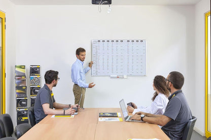 MasterVision gridded Magnetic Steel Dry Erase Planning Board, 1 x 2 Grid, 36 x 24, White Surface, Silver Aluminum Frame