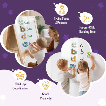 26 Pieces Large Magnetic Letters for Fridge, Capital A-Z Alphabet Magnets for Toddlers 1-3, Large Magnetic Letters for Fridge & Whiteboard, Alphabet Magnets for Toddlers 1-3