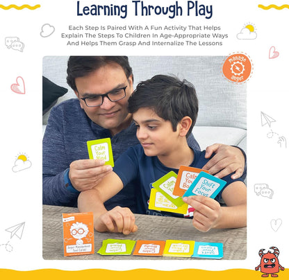 Open The Joy Anger Management Card Game, 50 Prompt Cards, Control Feelings and Increase Emotional Intelligence, Anger Management for Kids Ages 4+