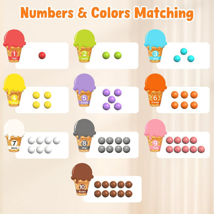 GAMENOTE Magnetic Color and Number Maze - Educational Fine Motor Skills Toys for Boys Girls 3 4 5 Years Old, Wooden Color Matching Learning Counting Toddler