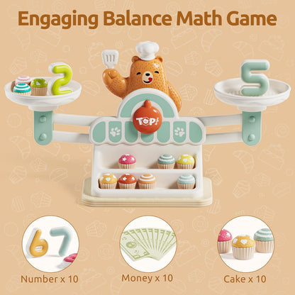 TOP BRIGHT Balance Math Game for Kids - STEM Toys for 3 Year Old Girls Boys Gifts, Balance Counting Toys Educational Kindergarten Preschool Learning Toys for Age 3 4 5